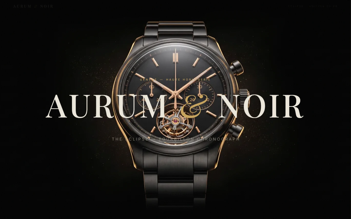 AURUM & NOIR: אתר שעון כהה בגוני שחור וזהב